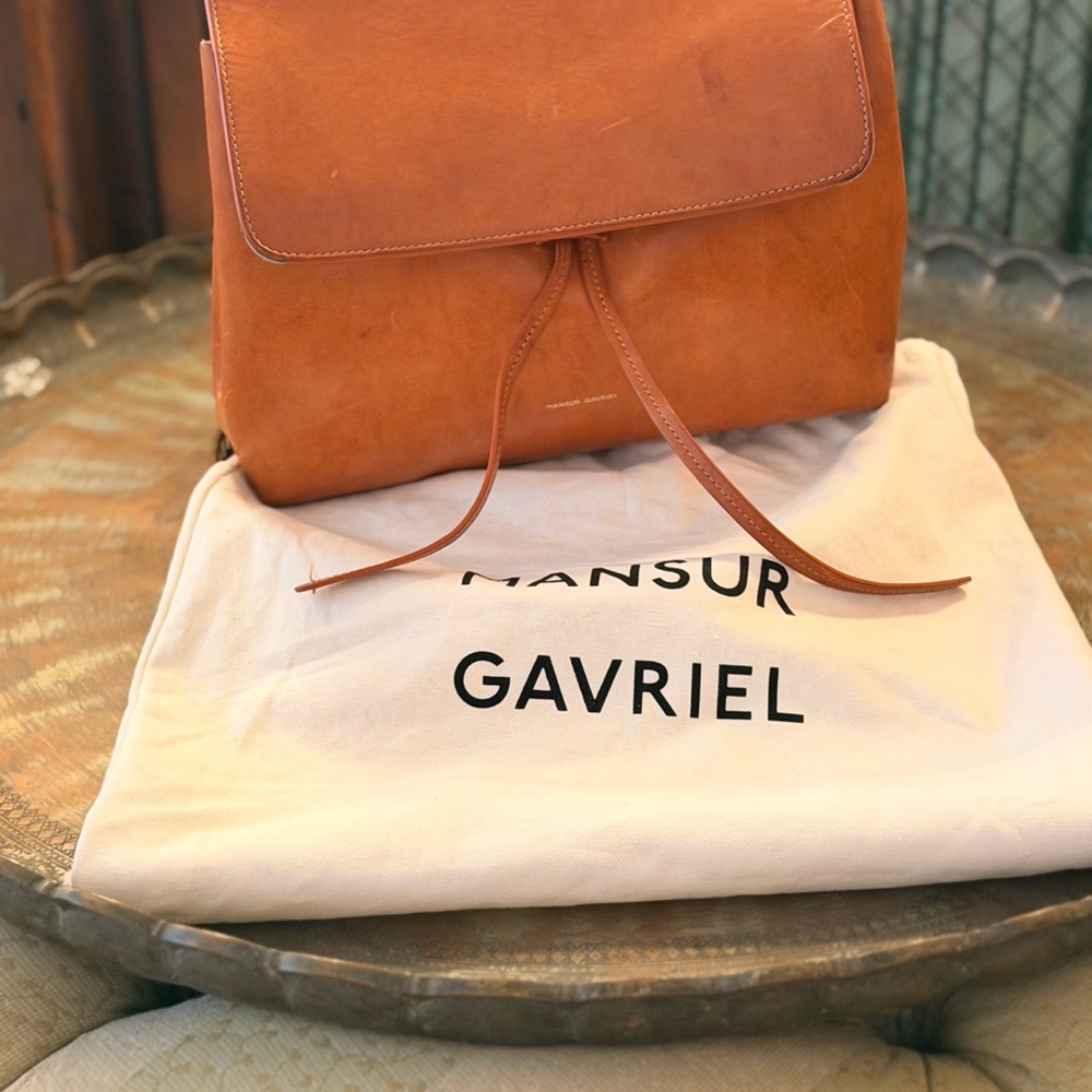 Mansur Gavriel Tan Leather Shoulder Bag